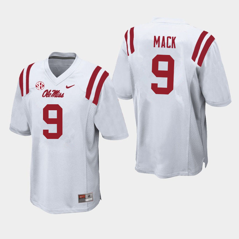 Ole Miss Rebels #9 Brandon Mack College Football Jerseys Sale-White
